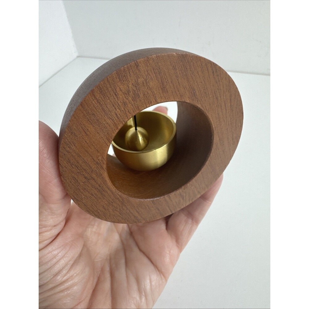 Shopkeepers Bell Wood Door Chime Hanging Magnetic Door Bell Brown Round - Picture 3 of 6